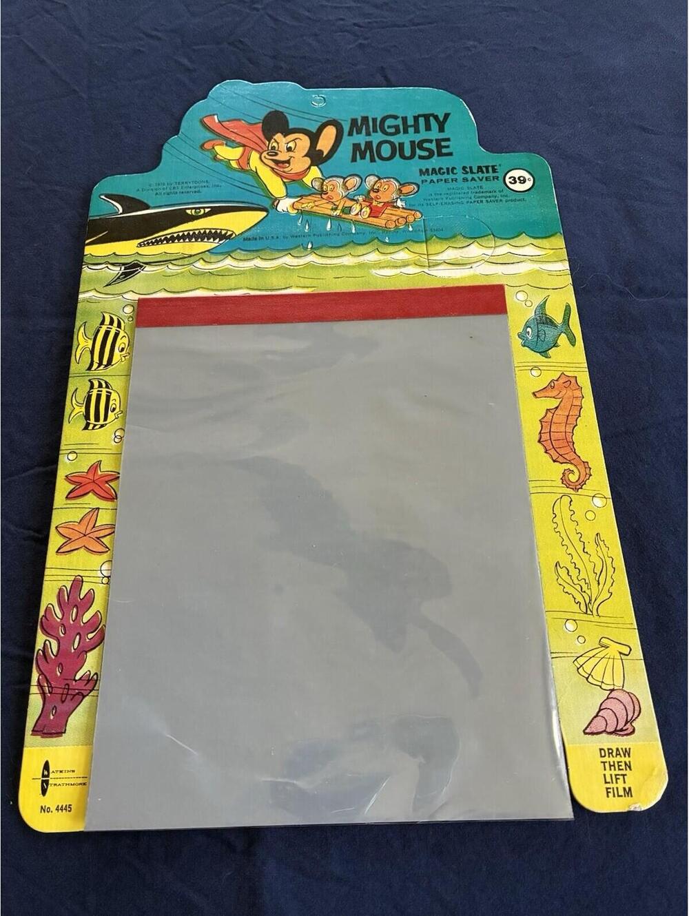 Vintage 1970's Mighty Mouse Self-Erasing Magic Slate